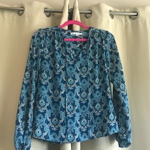Turquoise and blue blouse